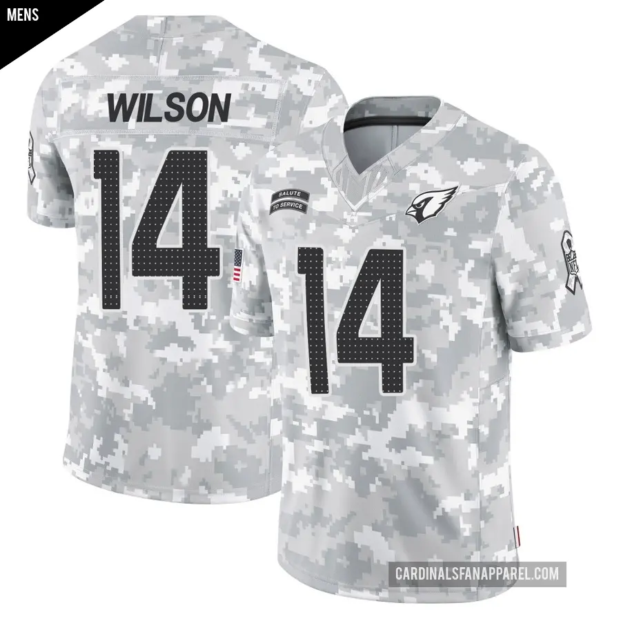 Men's Arizona Cardinals ＃14 Michael Wilson Arctic Camo Limited 2024 Salute to Service Jersey
