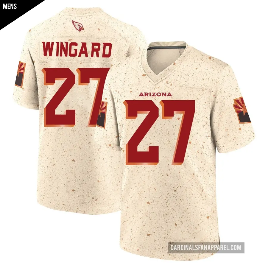 Men's Arizona Cardinals ＃27 Andrew Wingard Game Natural 2025 Rivalries Collection Jersey