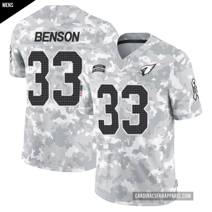 Men's Arizona Cardinals ＃33 Trey Benson Arctic Camo Limited 2024 Salute to Service Jersey