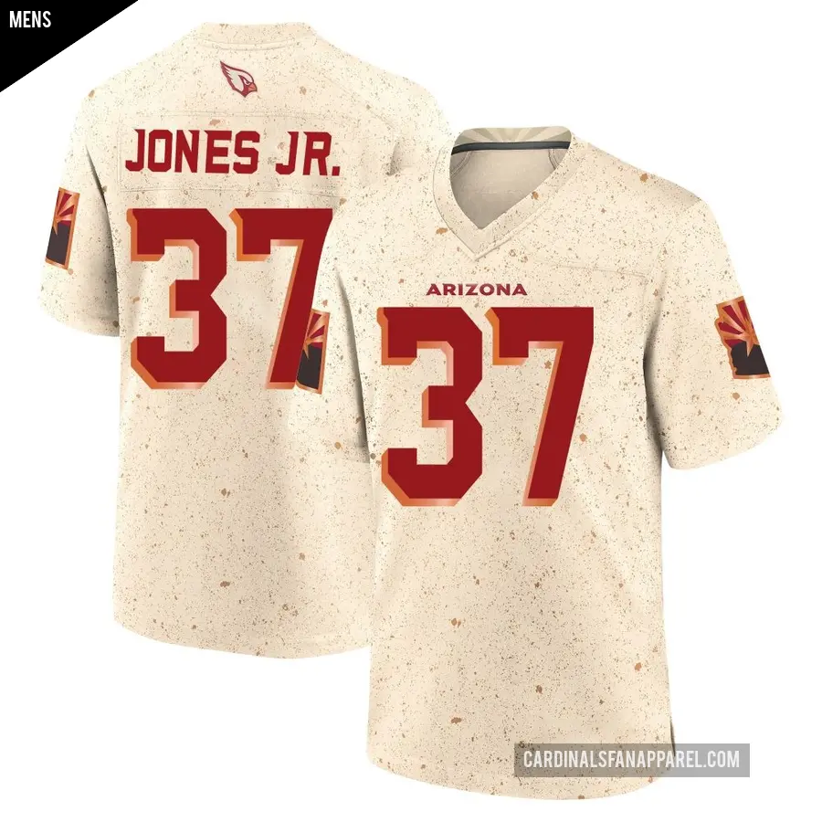 Men's Arizona Cardinals ＃37 Tony Jones Jr. Game Natural 2025 Rivalries Collection Jersey