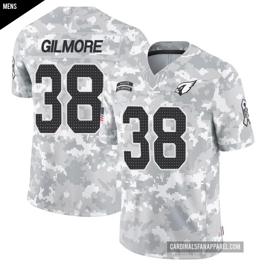 Men's Arizona Cardinals ＃38 Steven Gilmore Arctic Camo Limited 2024 Salute to Service Jersey