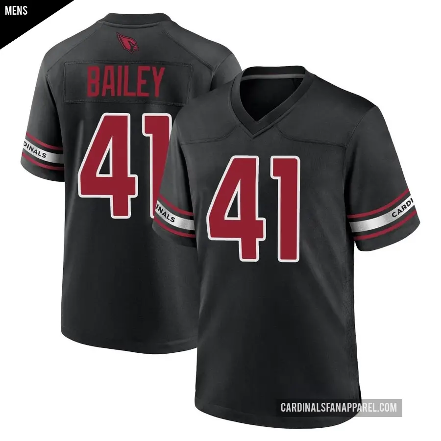 Men's Arizona Cardinals ＃41 Markus Bailey Black Game 2nd Alternate Jersey