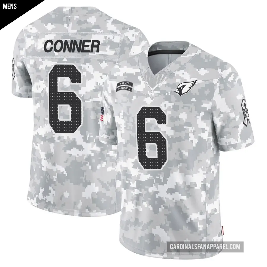 Men's Arizona Cardinals ＃6 James Conner Arctic Camo Limited 2024 Salute to Service Jersey