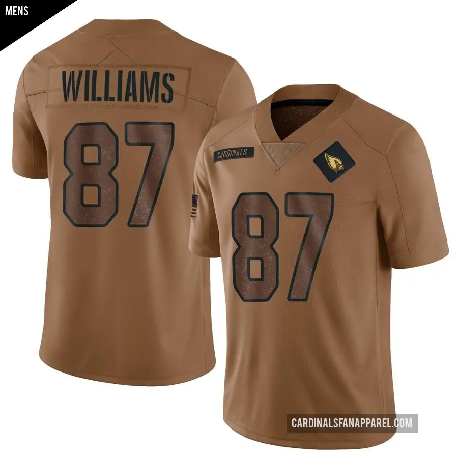 Men's Arizona Cardinals ＃87 Maxx Williams Brown Limited 2023 Salute To Service Jersey