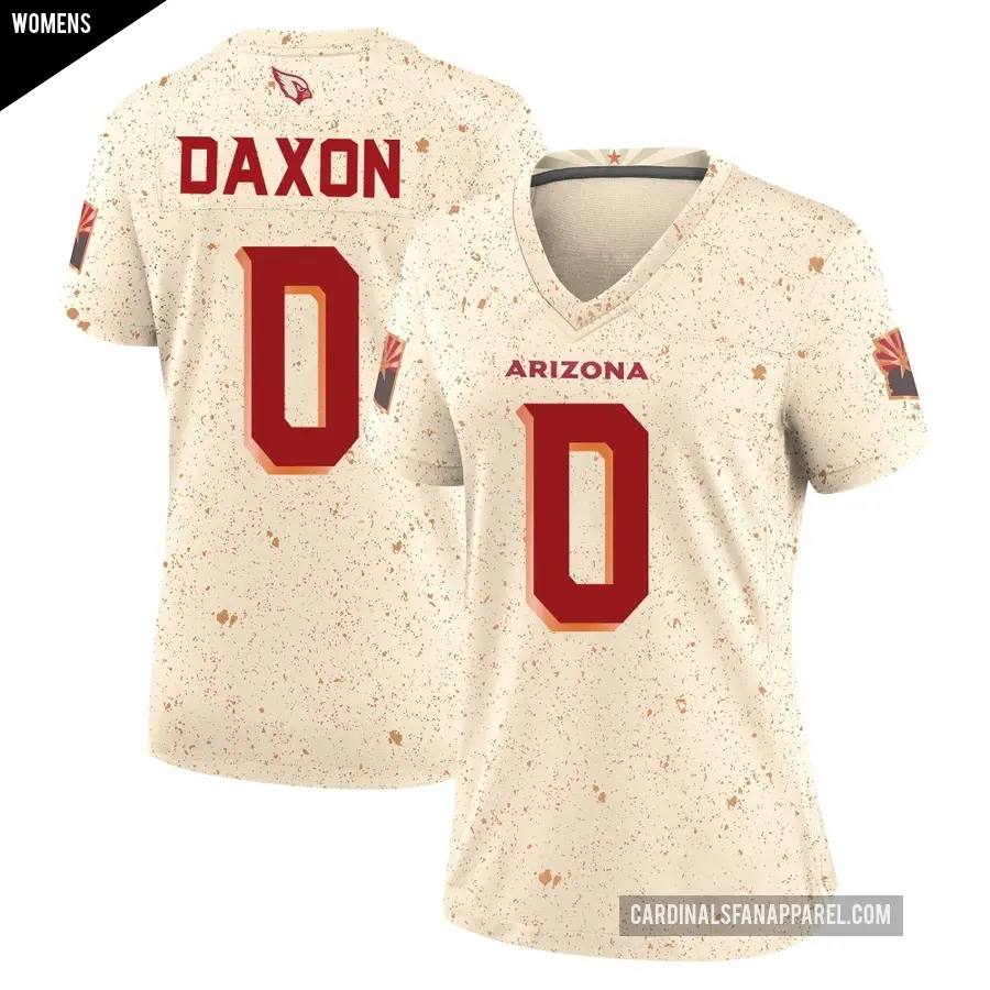 Women's Arizona Cardinals ＃0 Denzel Daxon Game Natural 2025 Rivalries Collection Jersey