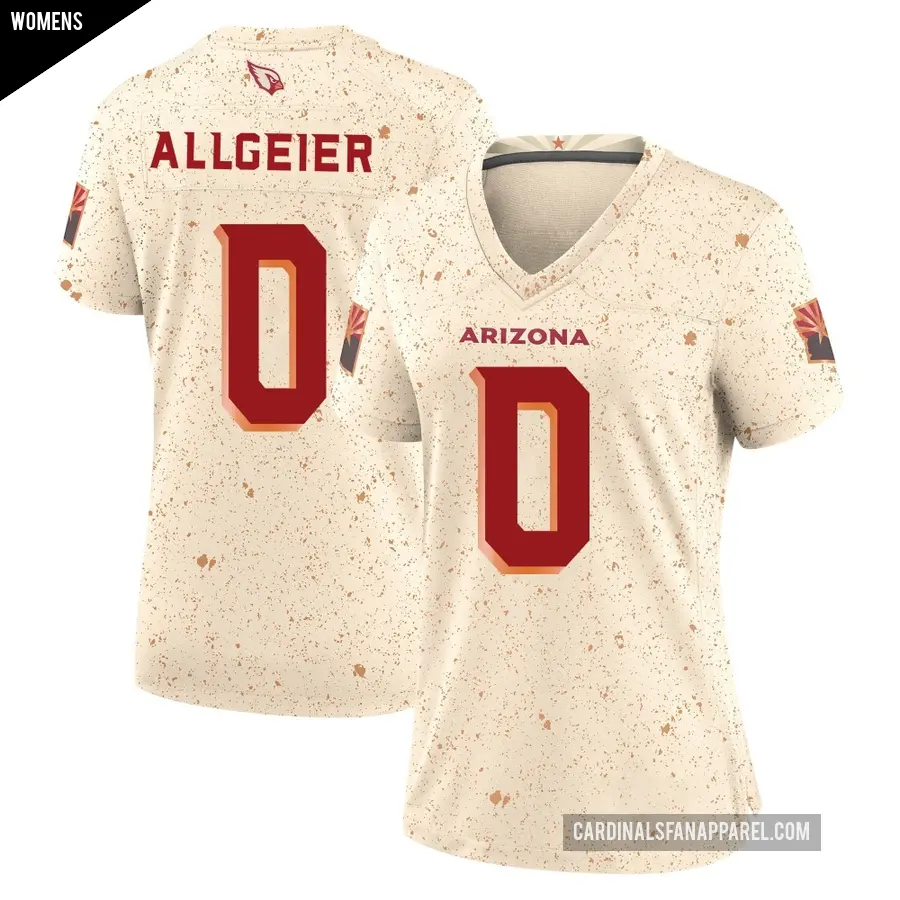 Women's Arizona Cardinals ＃0 Tyler Allgeier Game Natural 2025 Rivalries Collection Jersey