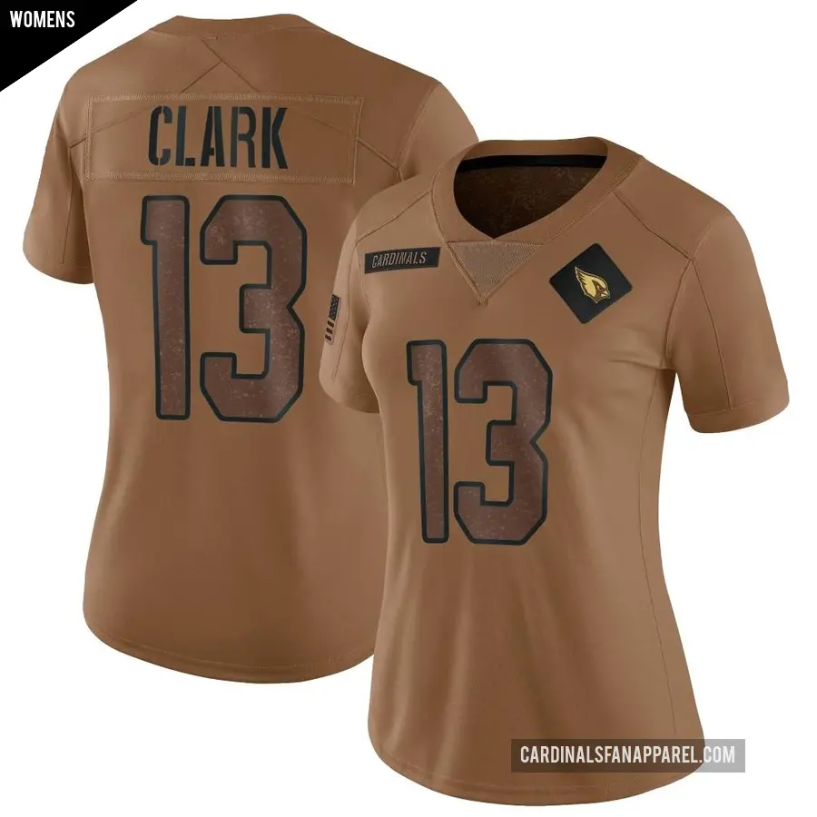 Women's Arizona Cardinals ＃13 Kei'Trel Clark Brown Limited 2023 Salute To Service Jersey