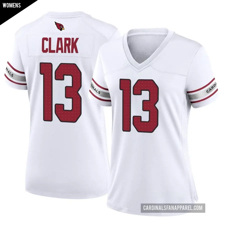Women's Arizona Cardinals ＃13 Kei'Trel Clark White Game Jersey