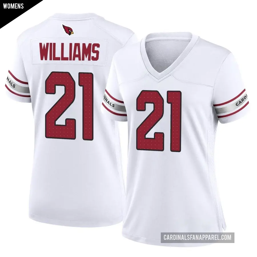 Women's Arizona Cardinals ＃21 Garrett Williams White Game Jersey
