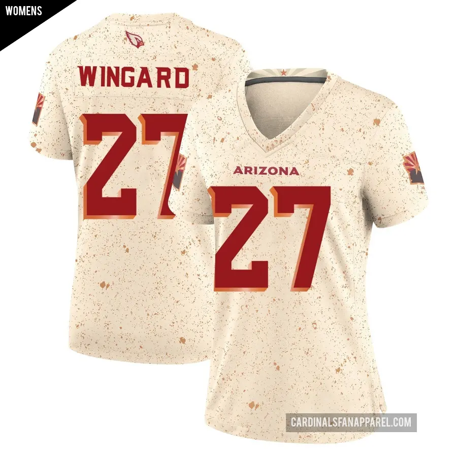 Women's Arizona Cardinals ＃27 Andrew Wingard Game Natural 2025 Rivalries Collection Jersey