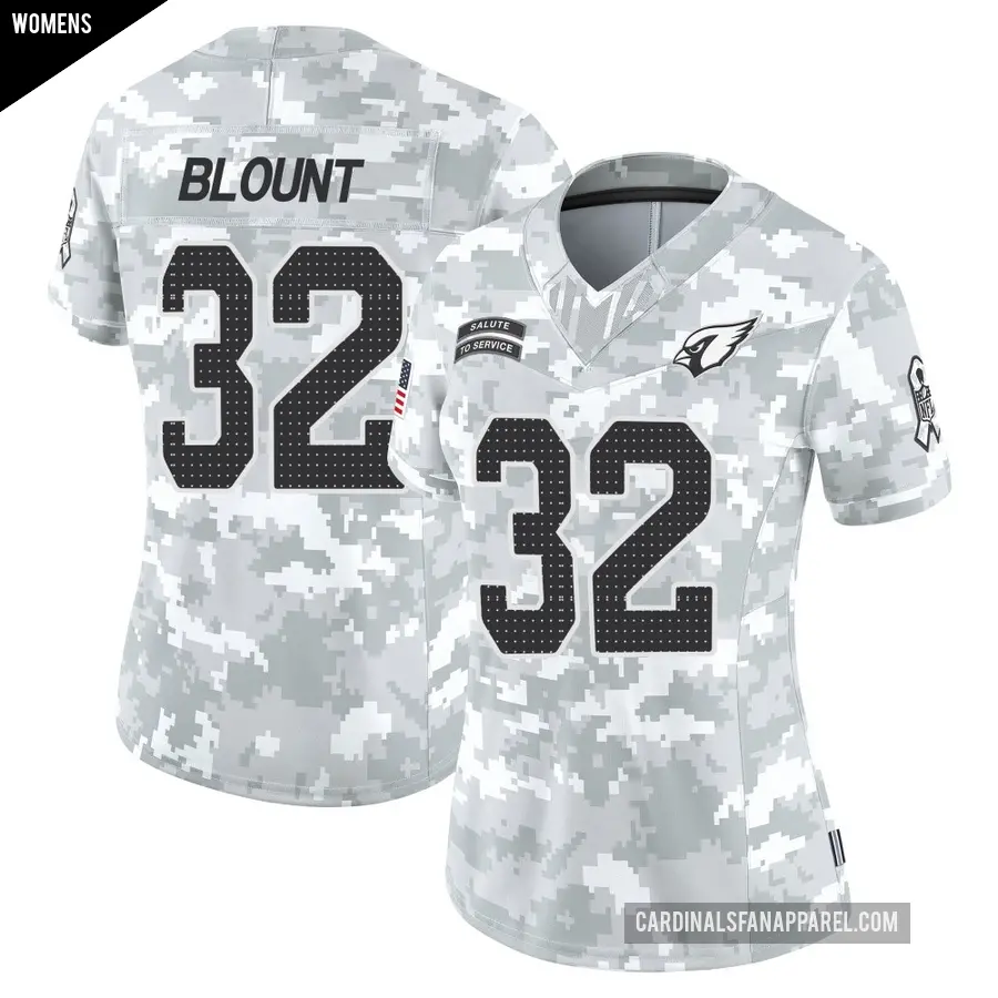 Women's Arizona Cardinals ＃32 Joey Blount Arctic Camo Limited 2024 Salute to Service Jersey