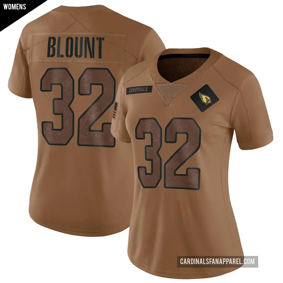 Women's Arizona Cardinals ＃32 Joey Blount Brown Limited 2023 Salute To Service Jersey