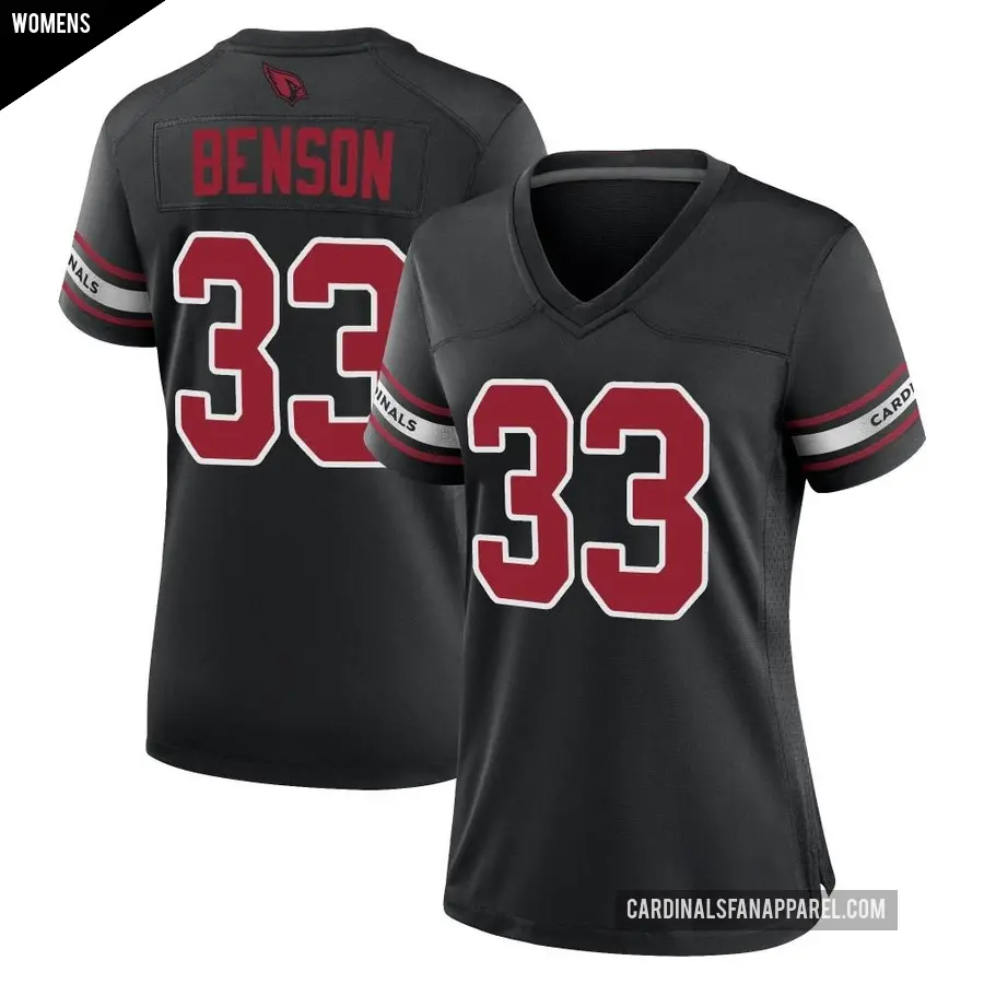 Women's Arizona Cardinals ＃33 Trey Benson Black Game 2nd Alternate Jersey