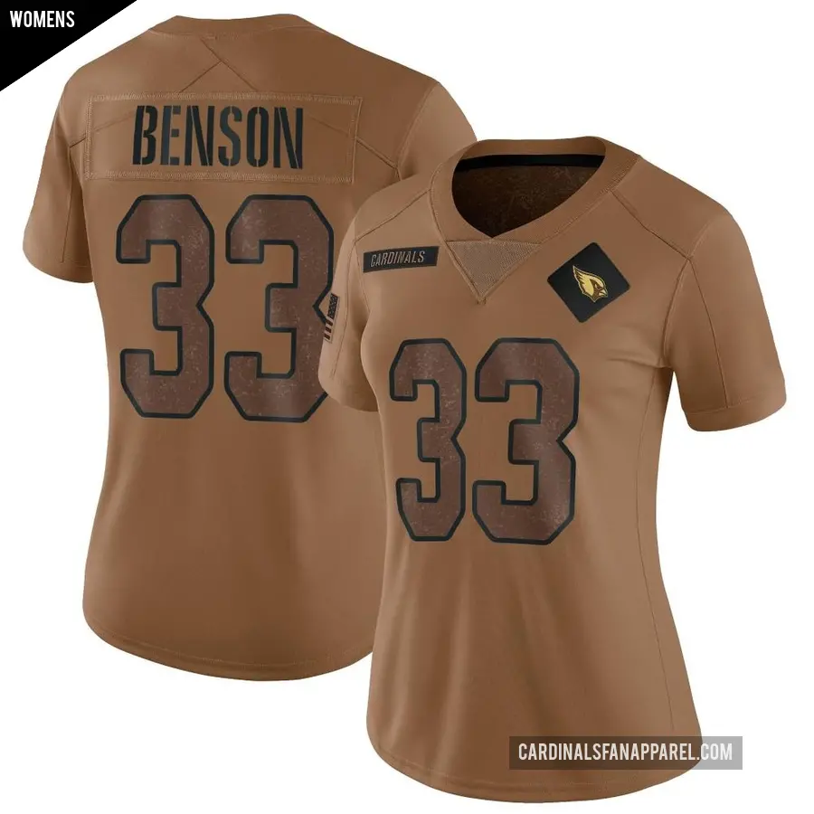 Women's Arizona Cardinals ＃33 Trey Benson Brown Limited 2023 Salute To Service Jersey