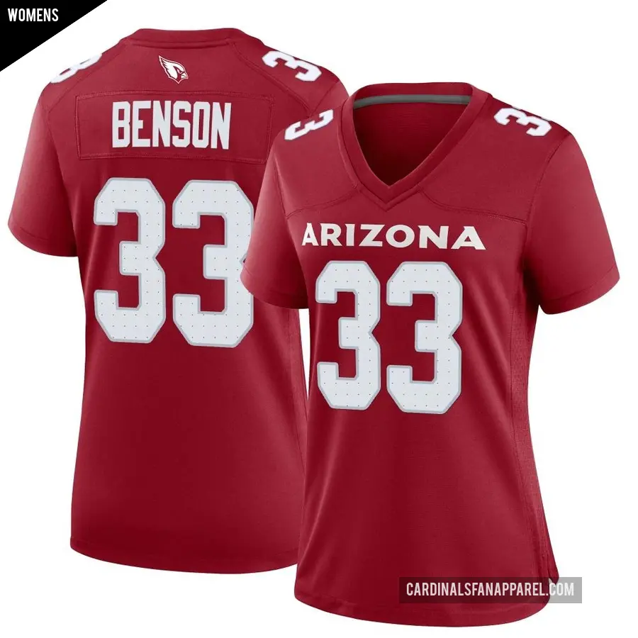 Women's Arizona Cardinals ＃33 Trey Benson Game Cardinal Jersey