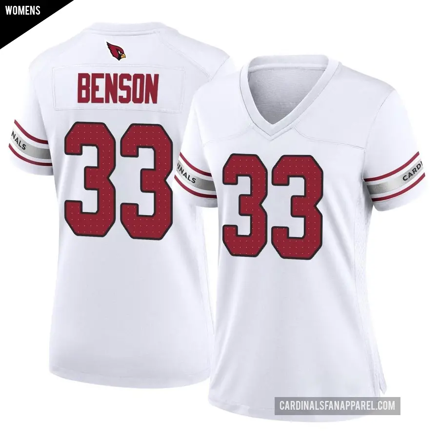 Women's Arizona Cardinals ＃33 Trey Benson White Game Jersey