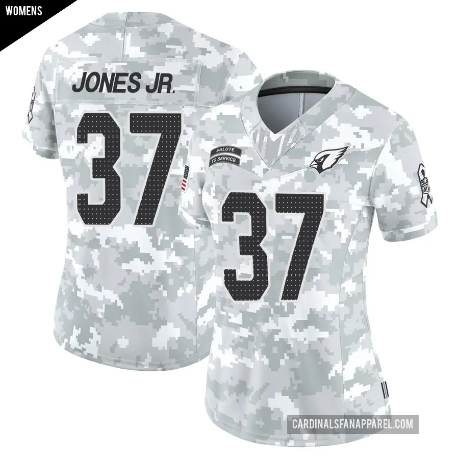 Women's Arizona Cardinals ＃37 Tony Jones Jr. Arctic Camo Limited 2024 Salute to Service Jersey