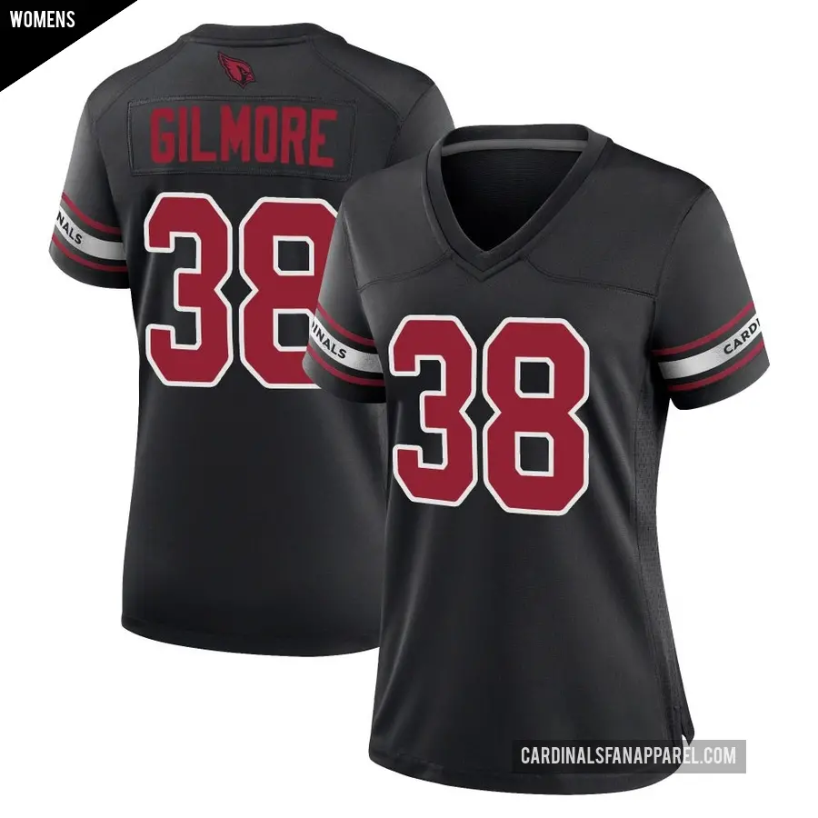 Women's Arizona Cardinals ＃38 Steven Gilmore Black Game 2nd Alternate Jersey
