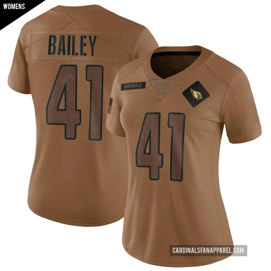 Women's Arizona Cardinals ＃41 Markus Bailey Brown Limited 2023 Salute To Service Jersey