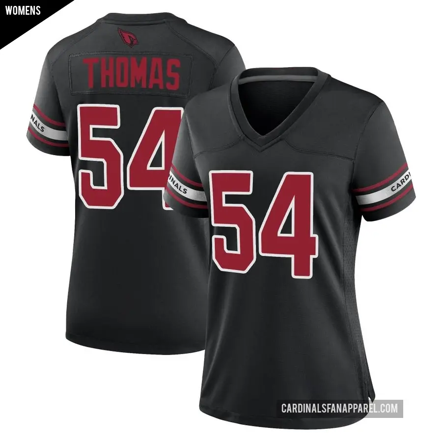 Women's Arizona Cardinals ＃54 Xavier Thomas Black Game 2nd Alternate Jersey