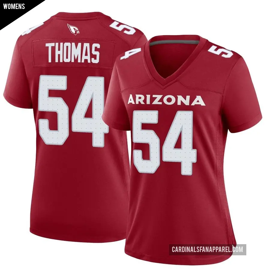Women's Arizona Cardinals ＃54 Xavier Thomas Game Cardinal Jersey