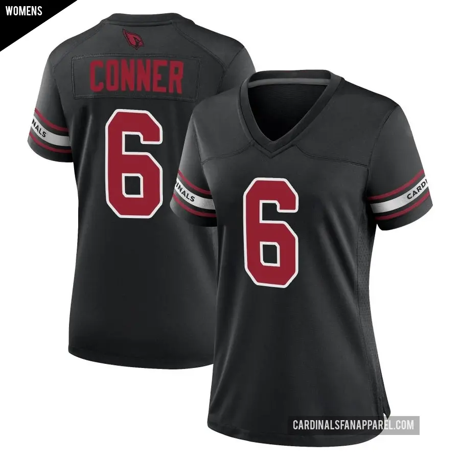 Women's Arizona Cardinals ＃6 James Conner Black Game 2nd Alternate Jersey