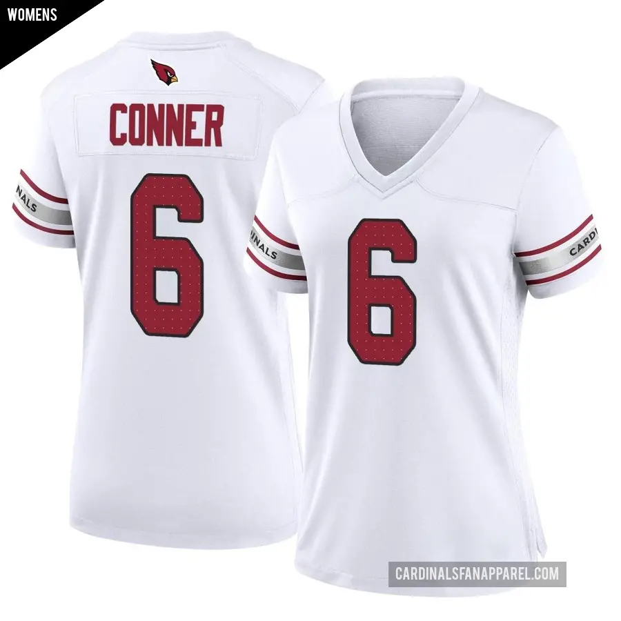 Women's Arizona Cardinals ＃6 James Conner White Game Jersey