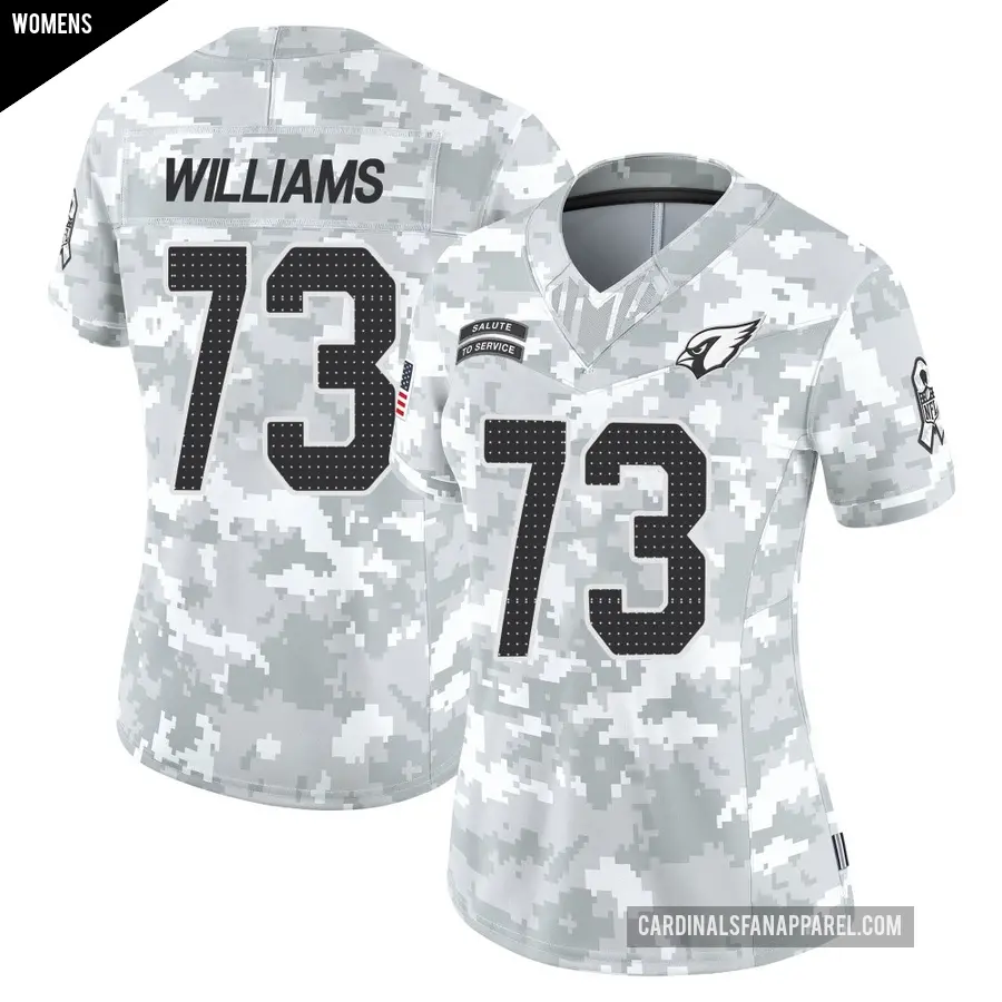 Women's Arizona Cardinals ＃73 Jonah Williams Arctic Camo Limited 2024 Salute to Service Jersey