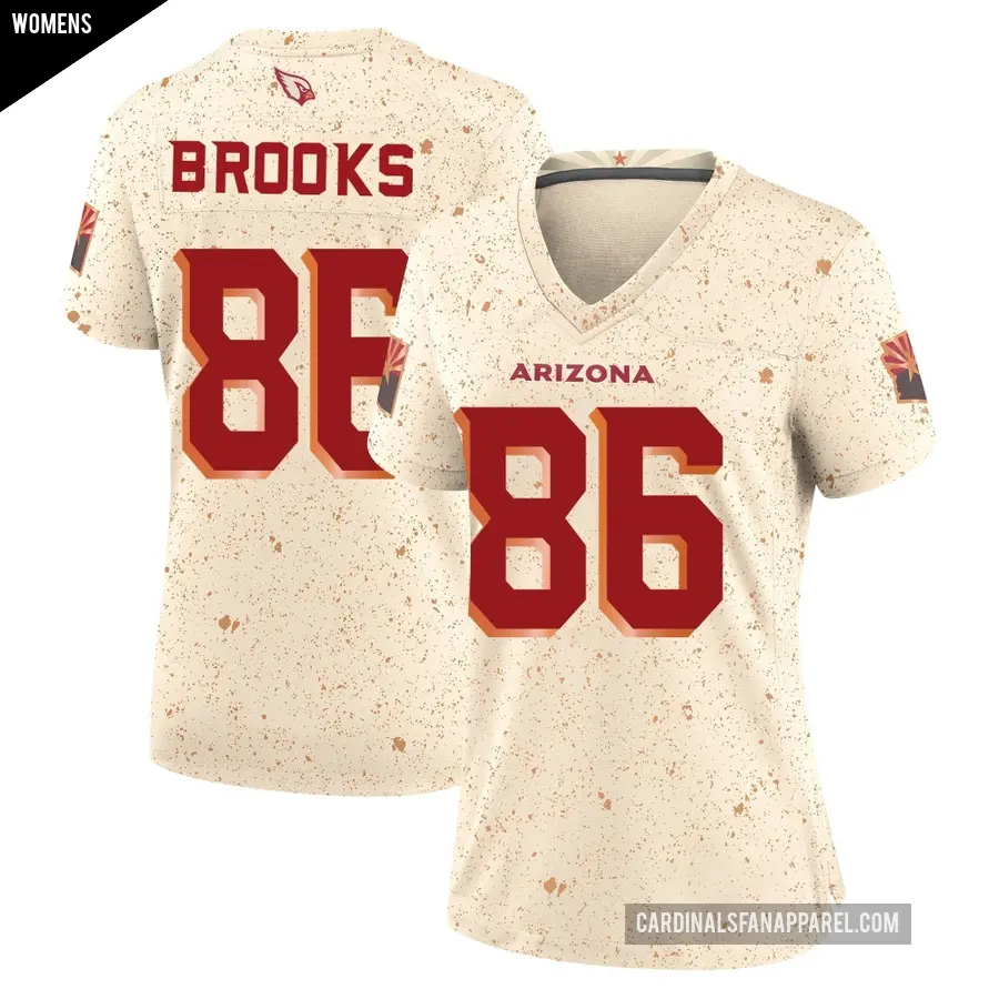 Women's Arizona Cardinals ＃86 Jalen Brooks Game Natural 2025 Rivalries Collection Jersey