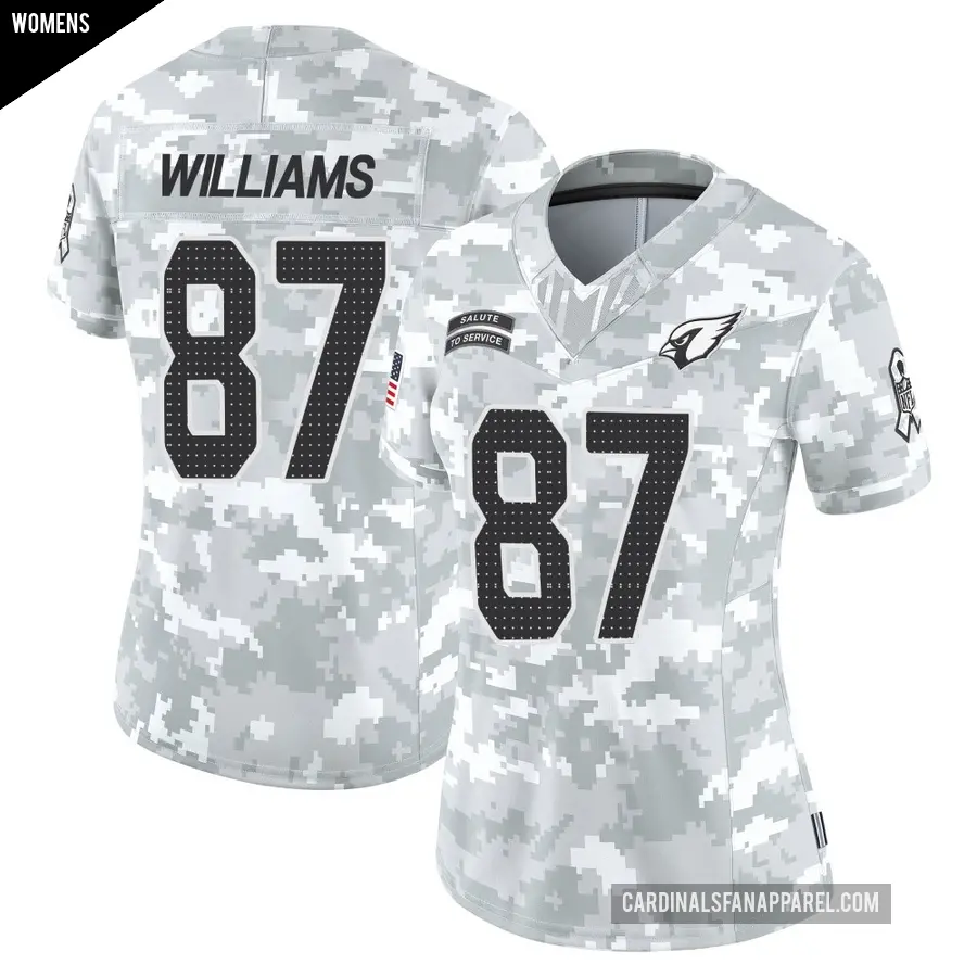 Women's Arizona Cardinals ＃87 Maxx Williams Arctic Camo Limited 2024 Salute to Service Jersey