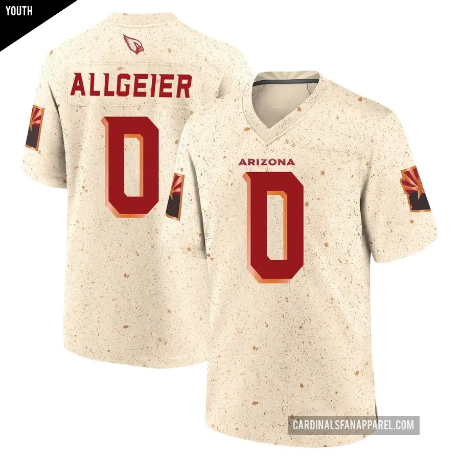 Youth Arizona Cardinals ＃0 Tyler Allgeier Game Natural 2025 Rivalries Collection Jersey