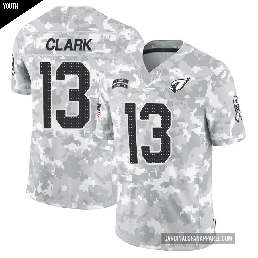 Youth Arizona Cardinals ＃13 Kei'Trel Clark Arctic Camo Limited 2024 Salute to Service Jersey