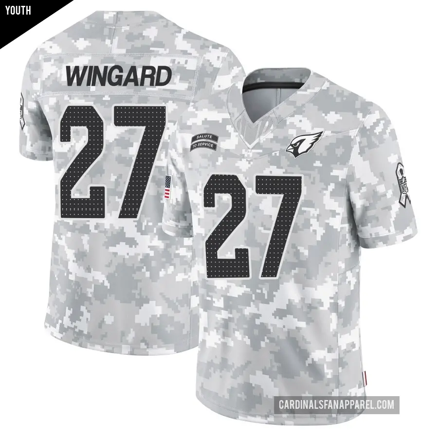 Youth Arizona Cardinals ＃27 Andrew Wingard Arctic Camo Limited 2024 Salute to Service Jersey