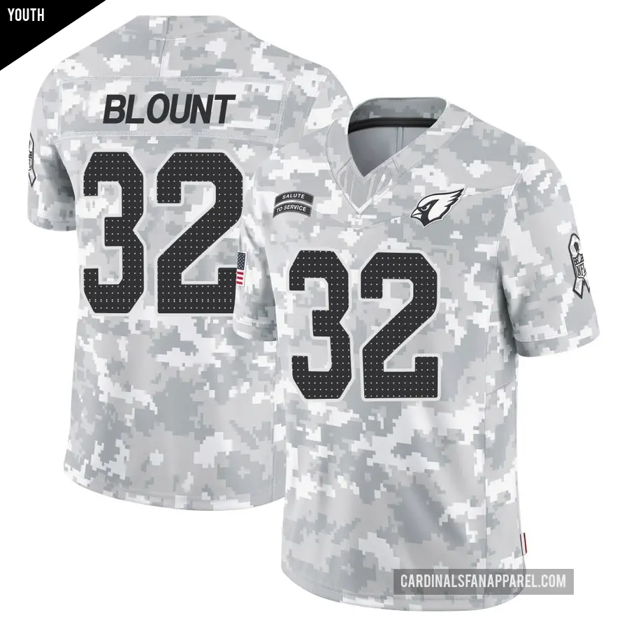 Youth Arizona Cardinals ＃32 Joey Blount Arctic Camo Limited 2024 Salute to Service Jersey
