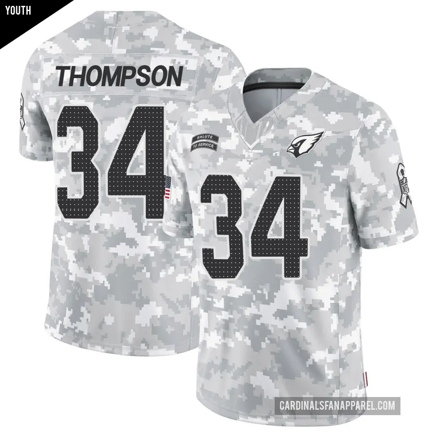 Youth Arizona Cardinals ＃34 Jalen Thompson Arctic Camo Limited 2024 Salute to Service Jersey