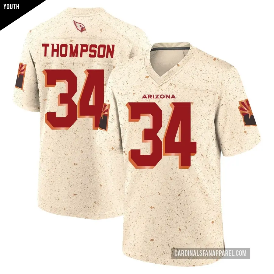 Youth Arizona Cardinals ＃34 Jalen Thompson Game Natural 2025 Rivalries Collection Jersey