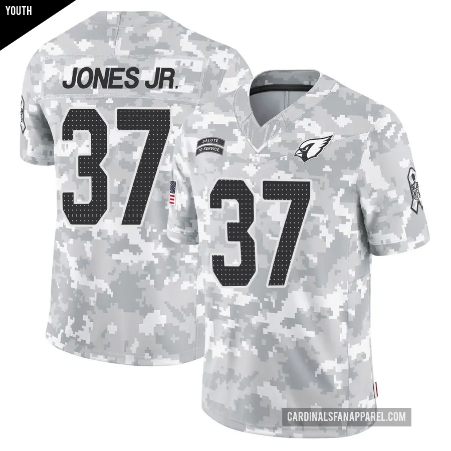 Youth Arizona Cardinals ＃37 Tony Jones Jr. Arctic Camo Limited 2024 Salute to Service Jersey