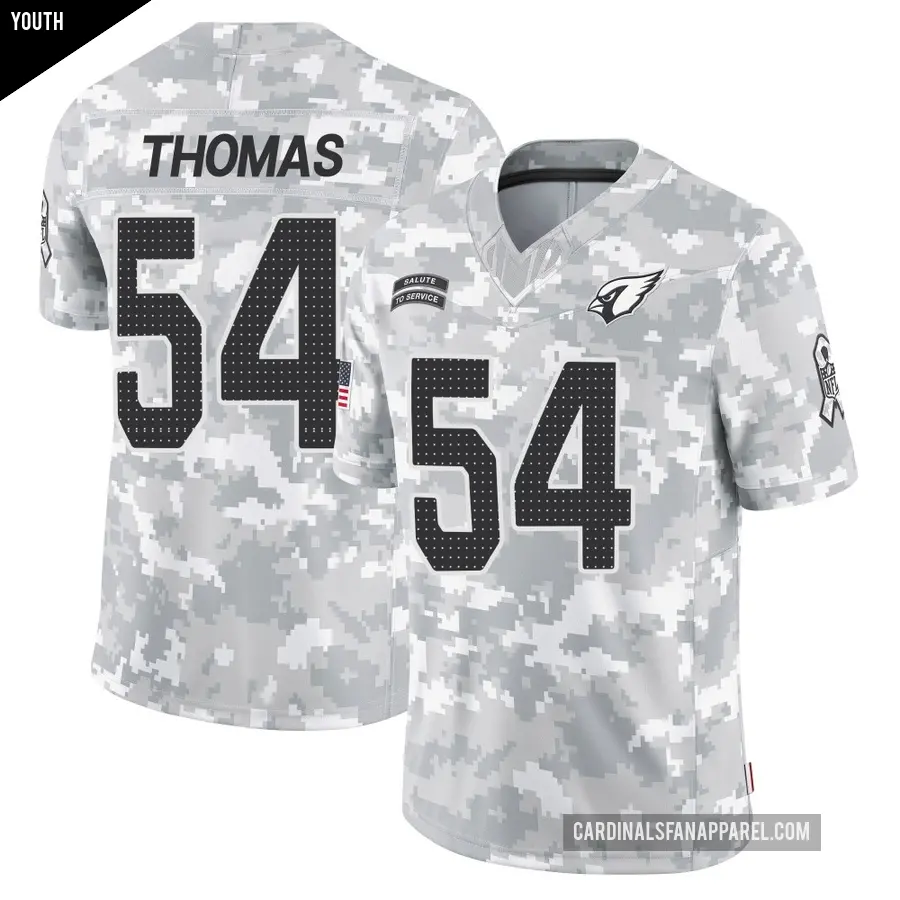 Youth Arizona Cardinals ＃54 Xavier Thomas Arctic Camo Limited 2024 Salute to Service Jersey