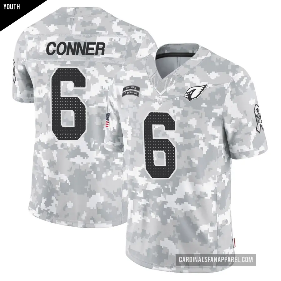 Youth Arizona Cardinals ＃6 James Conner Arctic Camo Limited 2024 Salute to Service Jersey