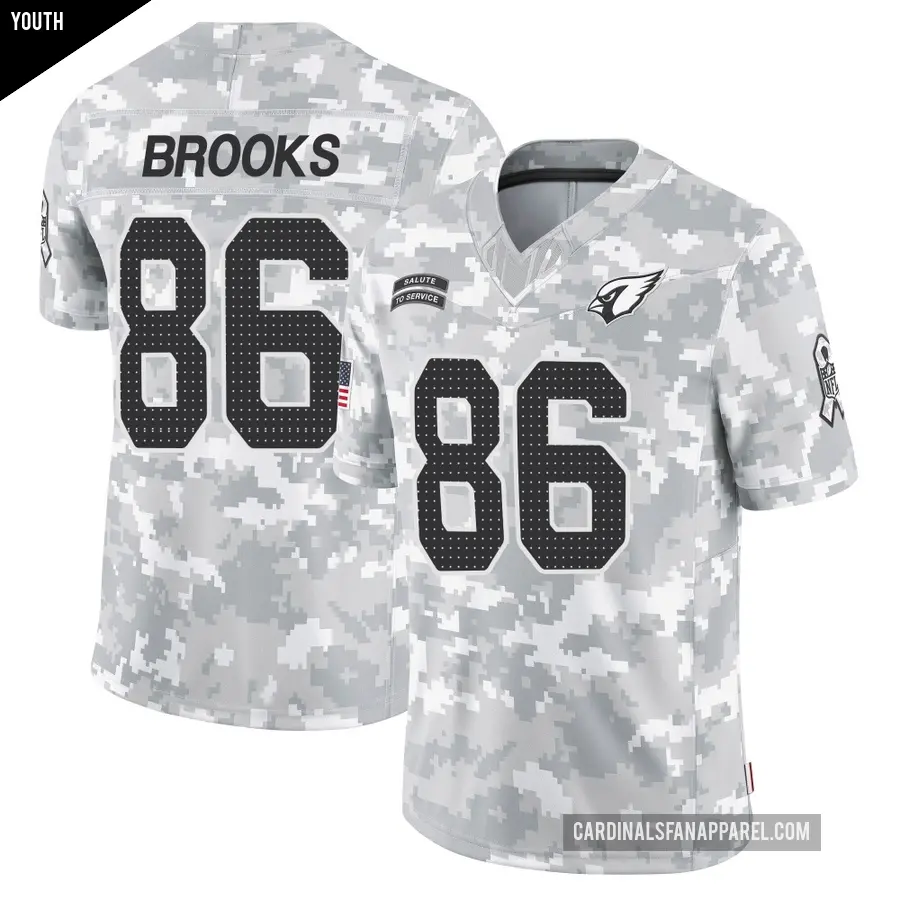 Youth Arizona Cardinals ＃86 Jalen Brooks Arctic Camo Limited 2024 Salute to Service Jersey